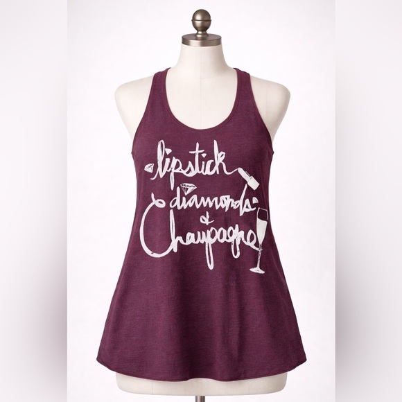 Judith March Tops - NWT Judith March Lipstick Diamonds and Champagne Tank Top Size M